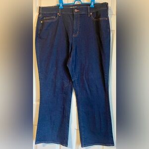 Lands' End Plus Size Dark Blue Bootcut Jeans-20W